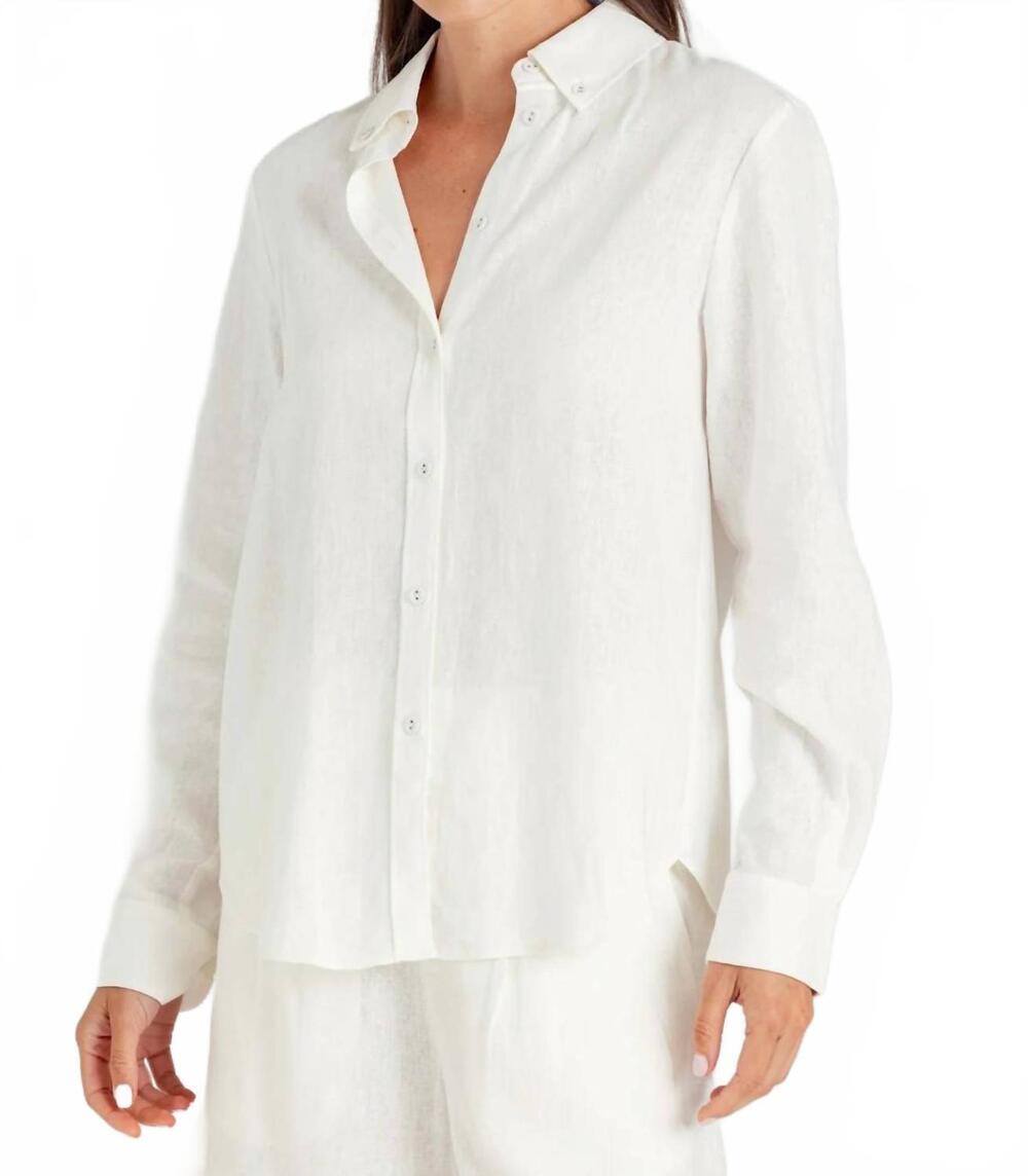 NEW SUNDAYS linen aspyn shirt in white